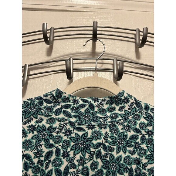 Lands End Women’s MP Turtleneck Blue Green Floral Paisley Print Soft Long Sleeve - Picture 5 of 14